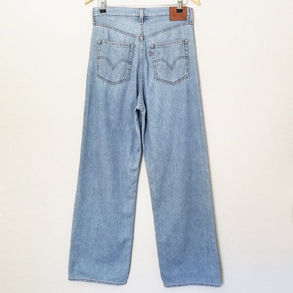 Levi’s Premium High Loose Wide Leg Denim Jeans 28 Let’s Stay In Hemp Blend $108 - Picture 7 of 16